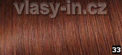 Prodlužování vlasů vzorník - barva 33 - rudohnědá